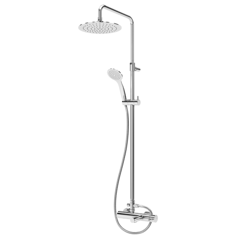 Sistema de banheira com braço ajustável, chuveiro de Ø230 mm em ABS e rampa de duche Bruma Lusitano - 107 260 6CR