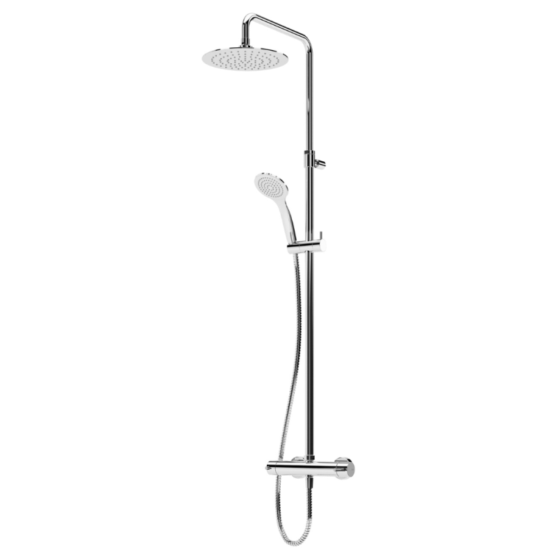 Sistema de duche com braço ajustável, chuveiro fixo UltraThin com Ø300 mm em inox Bruma Lusitano - 107 283 1CR