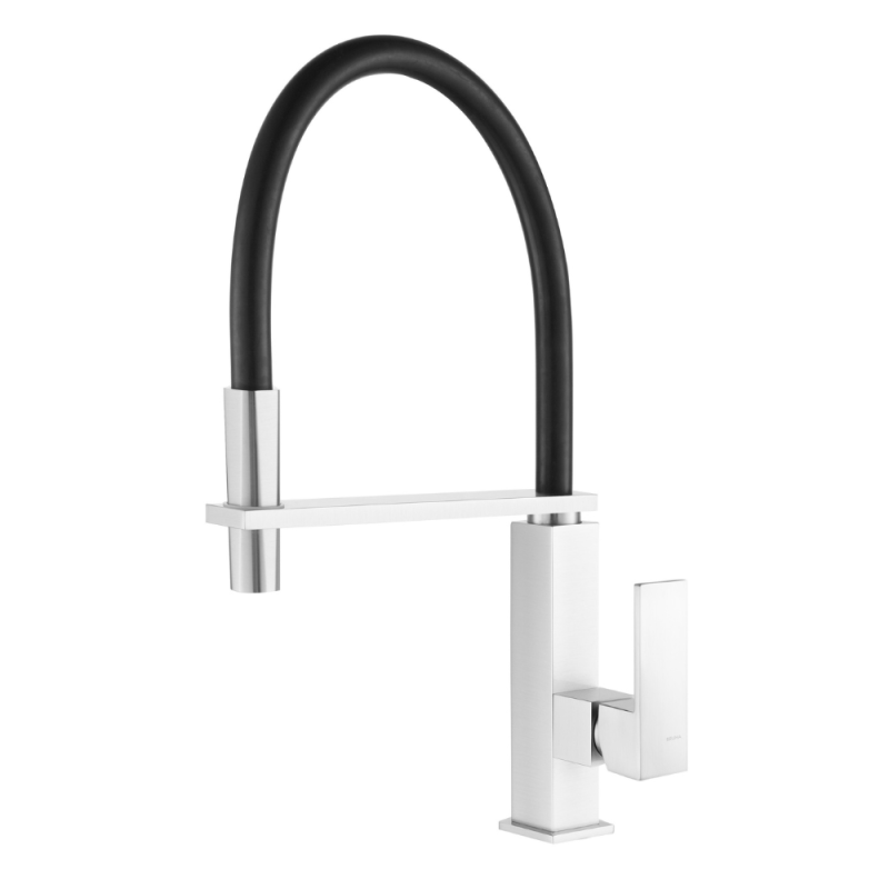 Monocomando de lava loiça, bica giratória em gel, chuveiro extensível – Bruma Mentha 122 003 0CR