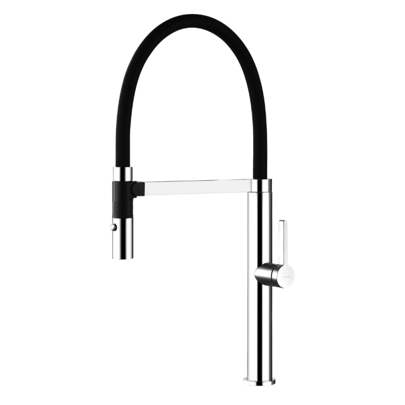 Monocomando de lava loiça, bica giratória em gel, com chuveiro magnético extensível de 2 jatos – Bruma Mentha 122 003 5CR