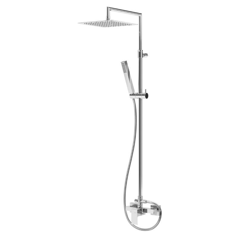 Sistema de duche com braço ajustável, chuveiro 200x200mm em ABS e rampa de duche Bruma Linea - 182 271 1CR