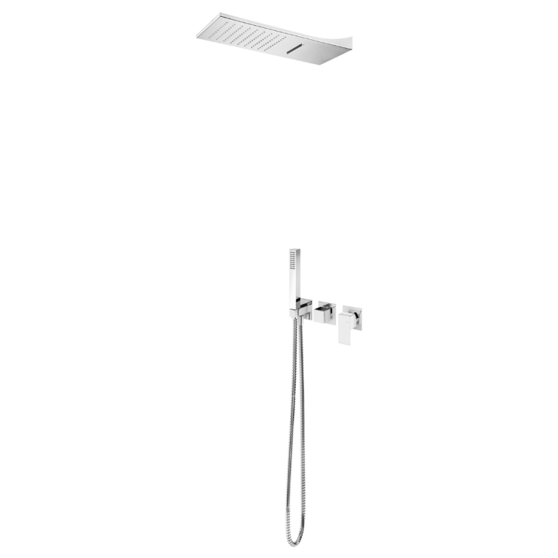 Sistema embutido de duche com chuveiro Line Cascade (Chuva/Cascata) e chuveiro mão Bruma Linea - 182 410 1CR