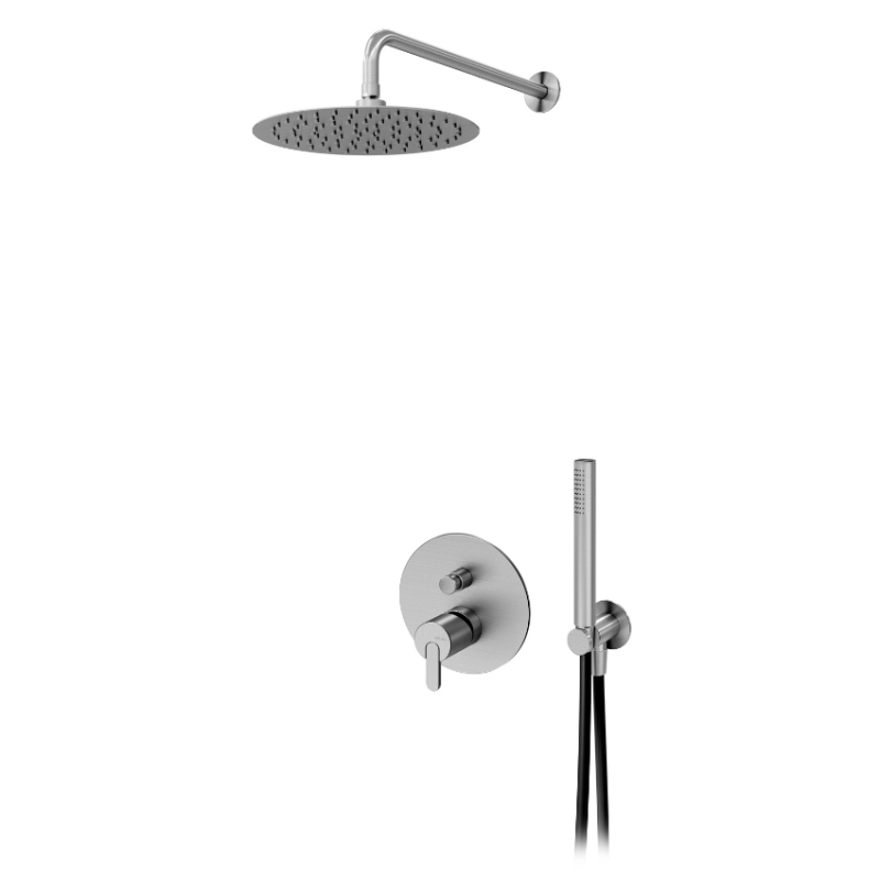 Sistema embutido de duche com chuveiro de parede Ø250 mm e kit de chuveiro mão Bruma X-Alpha - 186 762 1IS