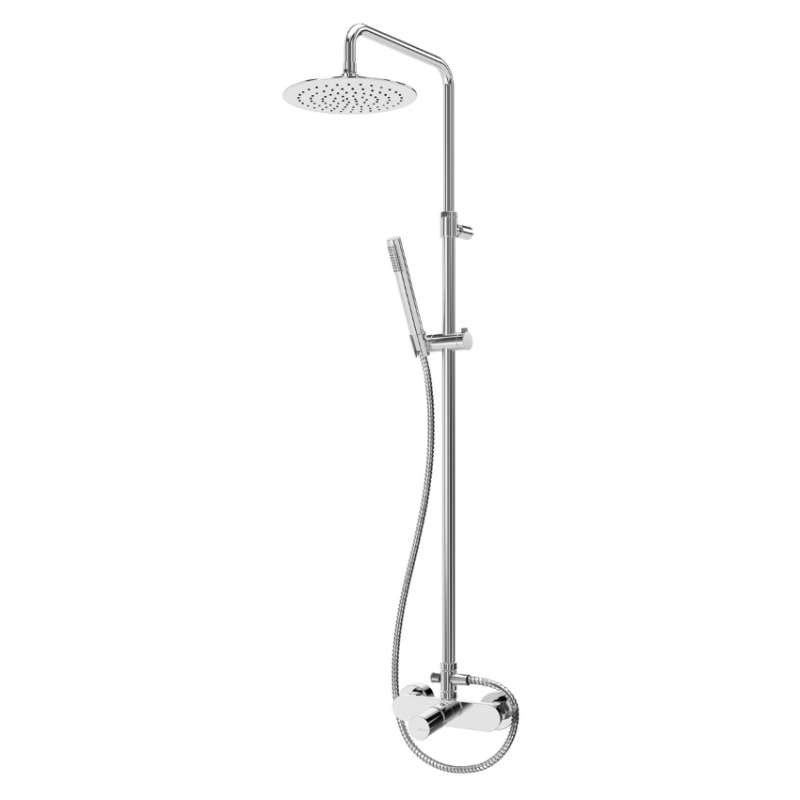 Sistema de duche com braço ajustável, chuveiro de Ø250 mm em inox e rampa de duche Bruma Adagio - 193 272 1CR