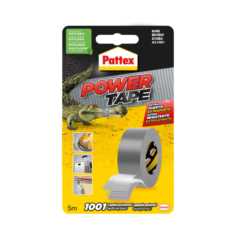 Cinta POWER TAPE gris 5MT