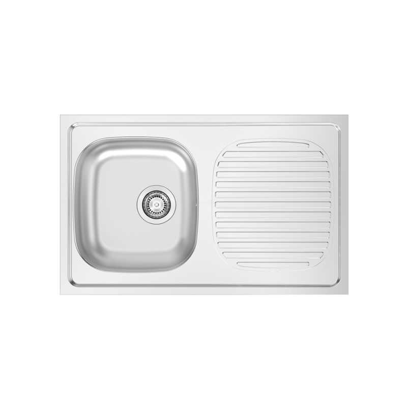 Évier INOX à poser N/P 80x50 (1C1E-sans valve)