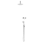 Sistema embutido de duche horizontal, com chuveiro de tecto Ø230 mm em ABS e kit de chuveiro mão separado Emotion Bruma Lusitano - 107 650 8CR