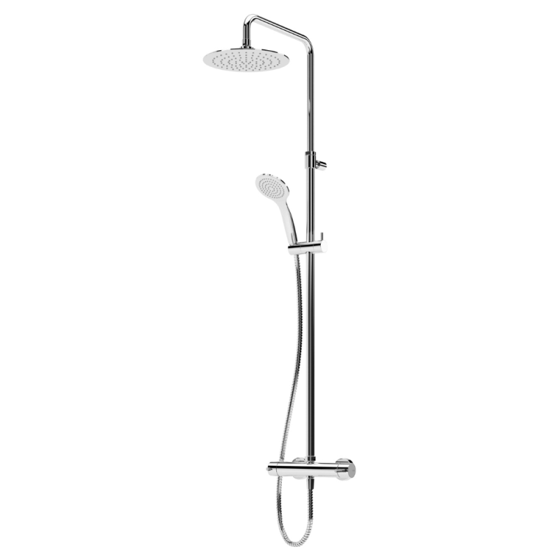 Sistema de duche com braço ajustável, chuveiro fixo UltraThin com Ø250 mm em inox Bruma Lusitano - 107 282 1CR