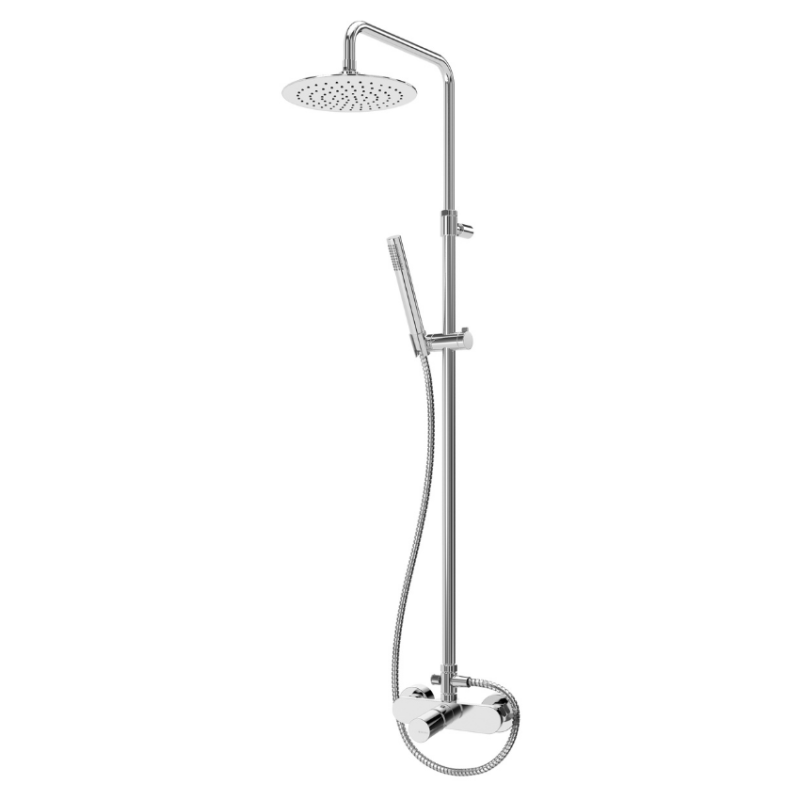 Sistema de duche com braço ajustável, chuveiro de Ø230mm em ABS e rampa de duche Bruma Adagio - 193 270 1CR