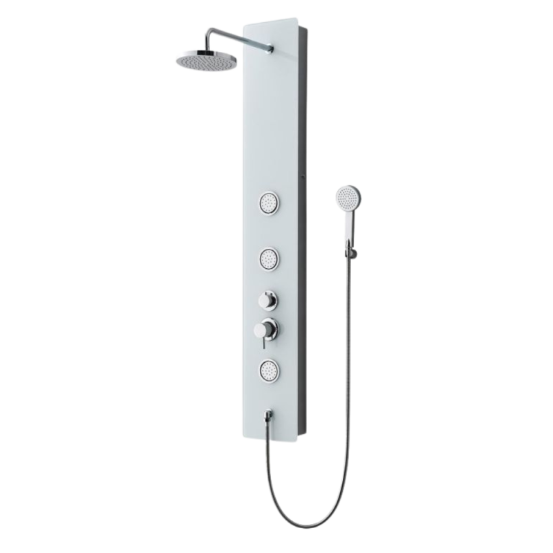 RUBICER Tempered Glass Shower Column White (RCLB159B)