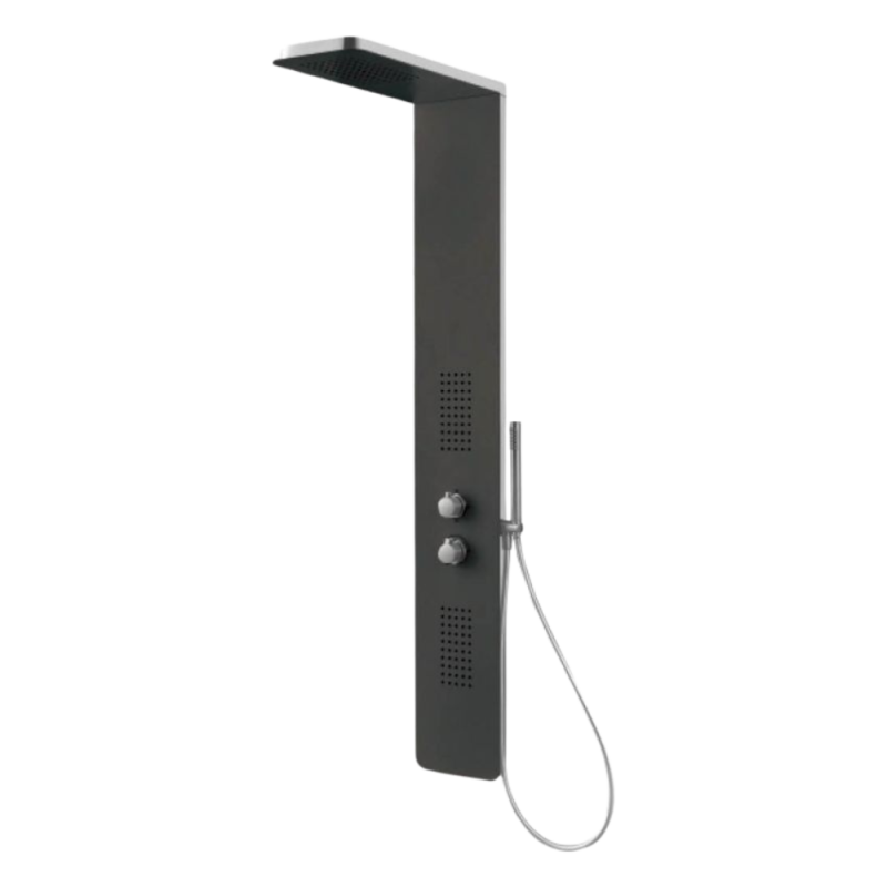 RUBICER Black Tempered Glass Shower Column (RCLG1843BLK)