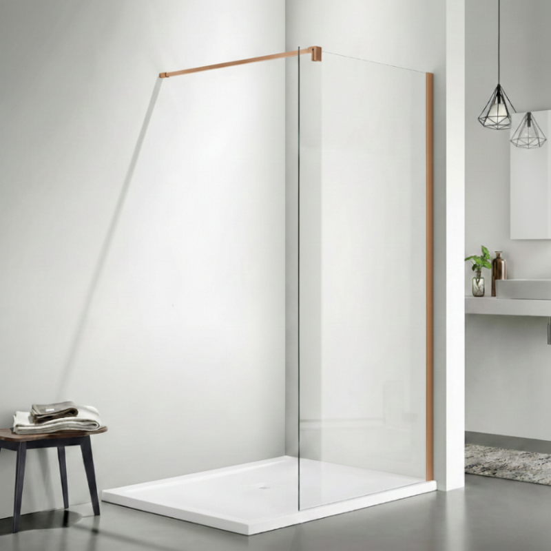 Painel de Duche EQ+ Milão Fixo Rosa Ouro Mate