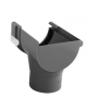 Top with Left Drain PVC Circular Gutter D33 Gray RAL 7037