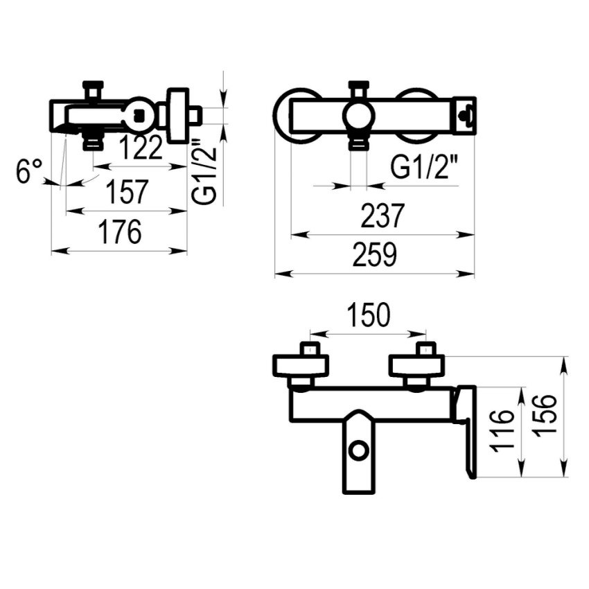 Monocomando GALINDO bañera KARIM DUE