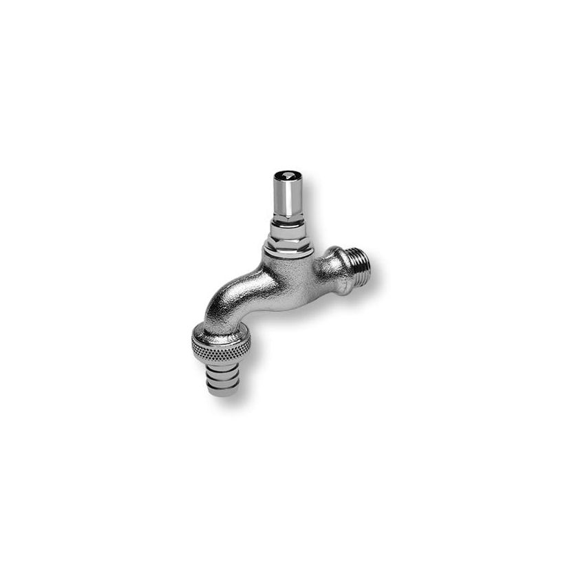 Garden Tap with Chrome Junction (Brass Key) - 1/2 