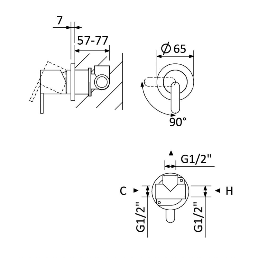 Bruma LEAF Built-in Shower Mixer (167 120 2NS)