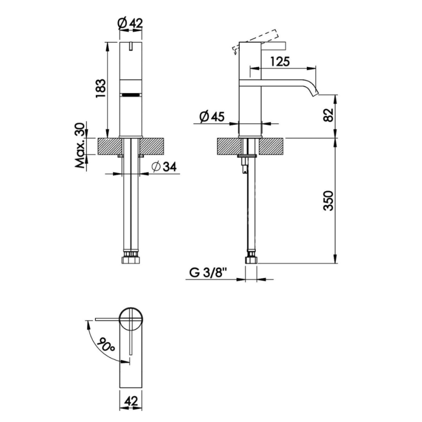 Monocomando de lavatório – Bruma Breeze 168 000 0CR