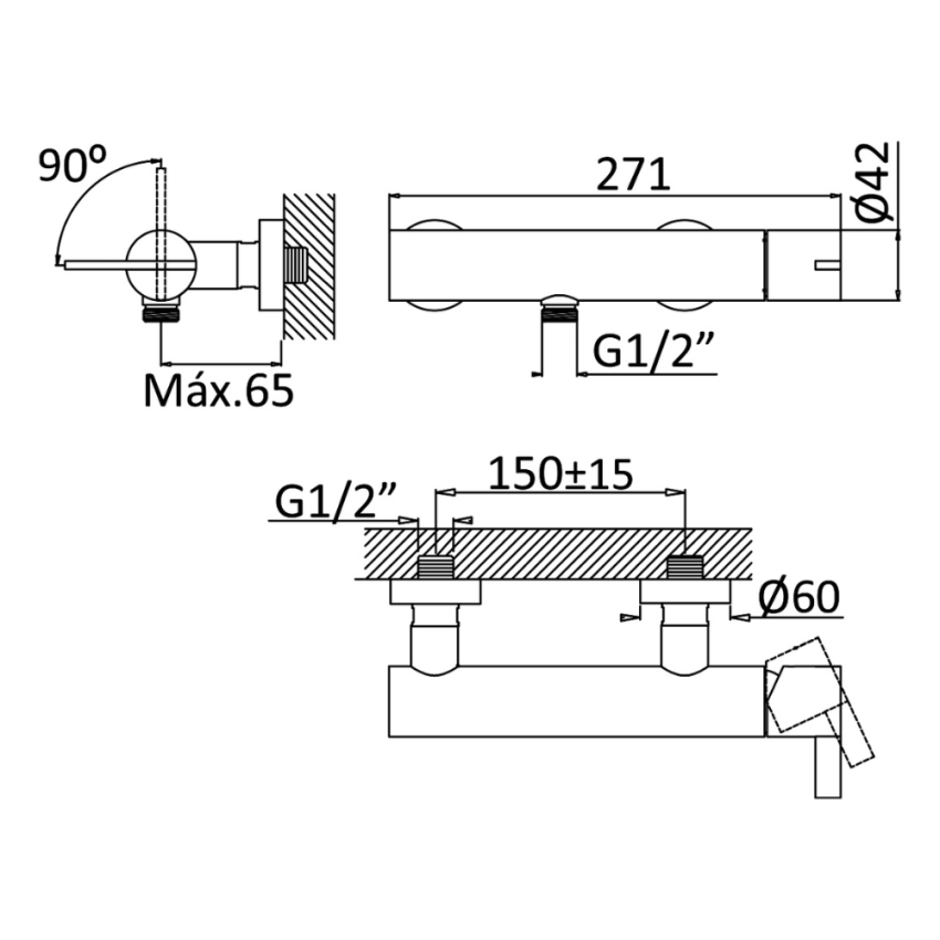Monocomando de duche – Bruma Breeze 168 040 8CR