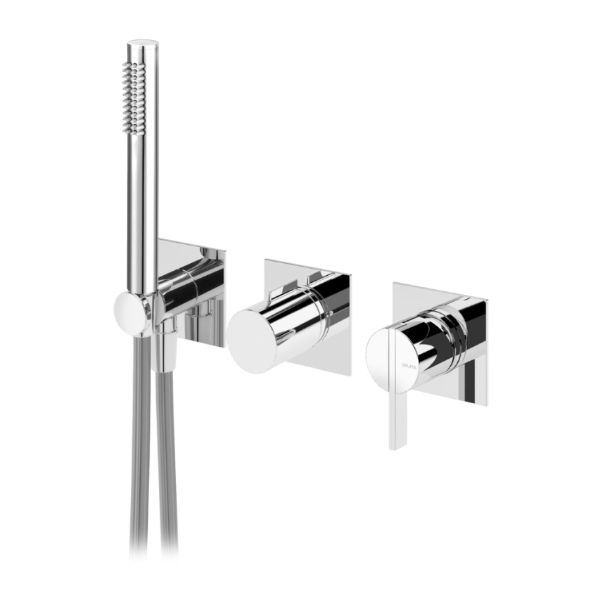 Monocomando embutido de 2 saídas, com chuveiro de mão – Bruma Breeze 168 200 1CR