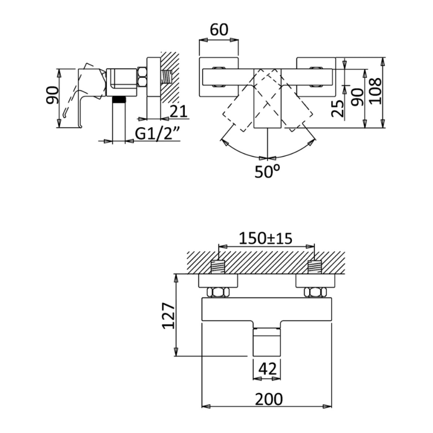 Monocomando de duche Bruma Linea - 182 040 1CR