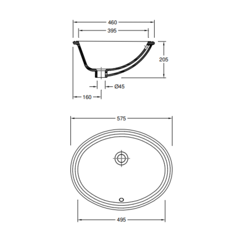 Lave-mains VALADARES à encastrer OVAL blanc (18327)