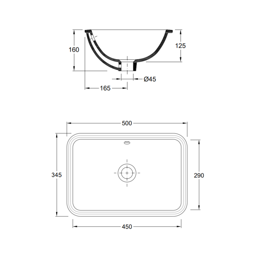 Lavabo Empotrado VALADARES Tanger S 50x34x16 (18775002)
