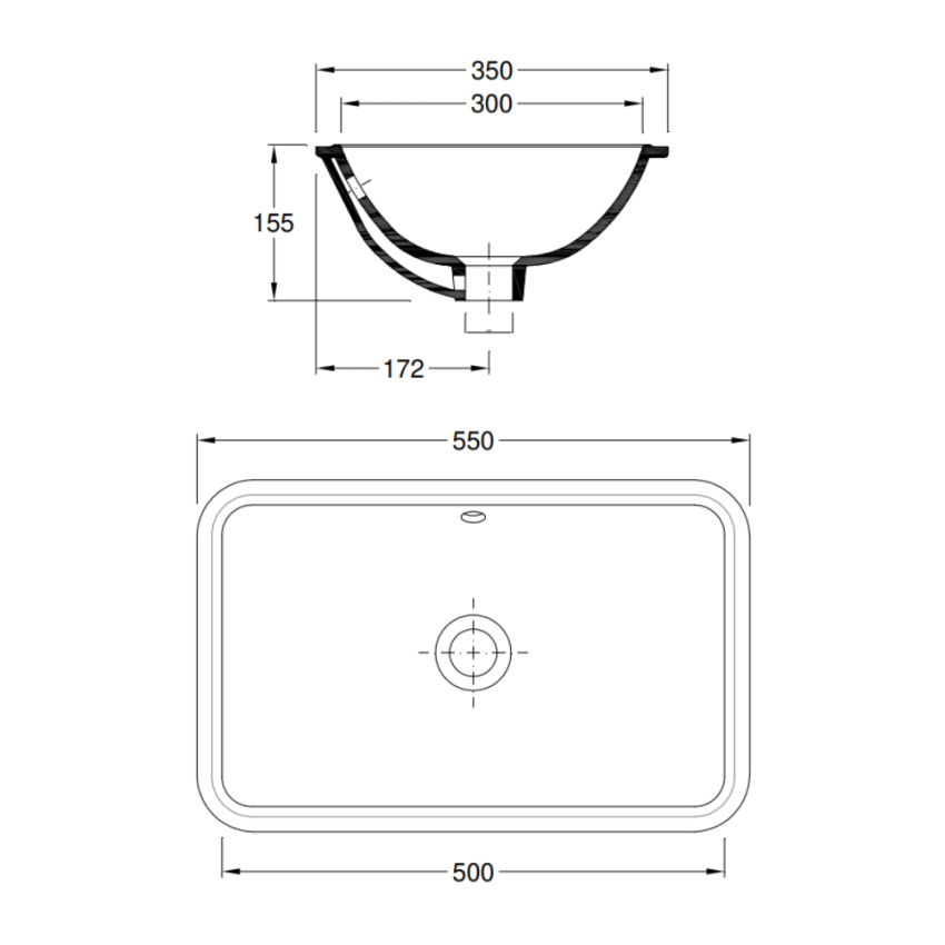 Lavatório VALADARES encastrar Tânger 55x35x16 (18777) sin logo