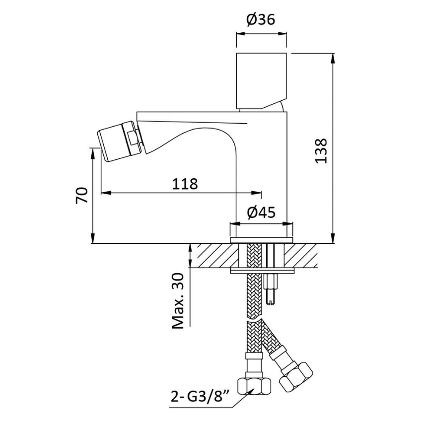 Monocomando de bidé Bruma Adagio - 193 020 0CR