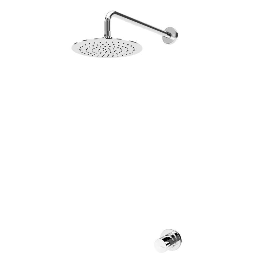 Sistema embutido de duche com chuveiro de parede Ø230 mm, em ABS Bruma Adagio - 193 760 1CR