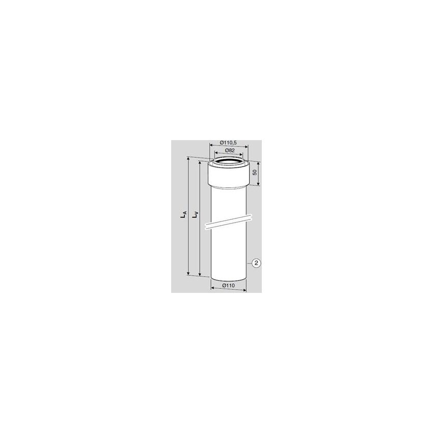 Troço Recto AZ264 1500mm BOSCH (80/110)