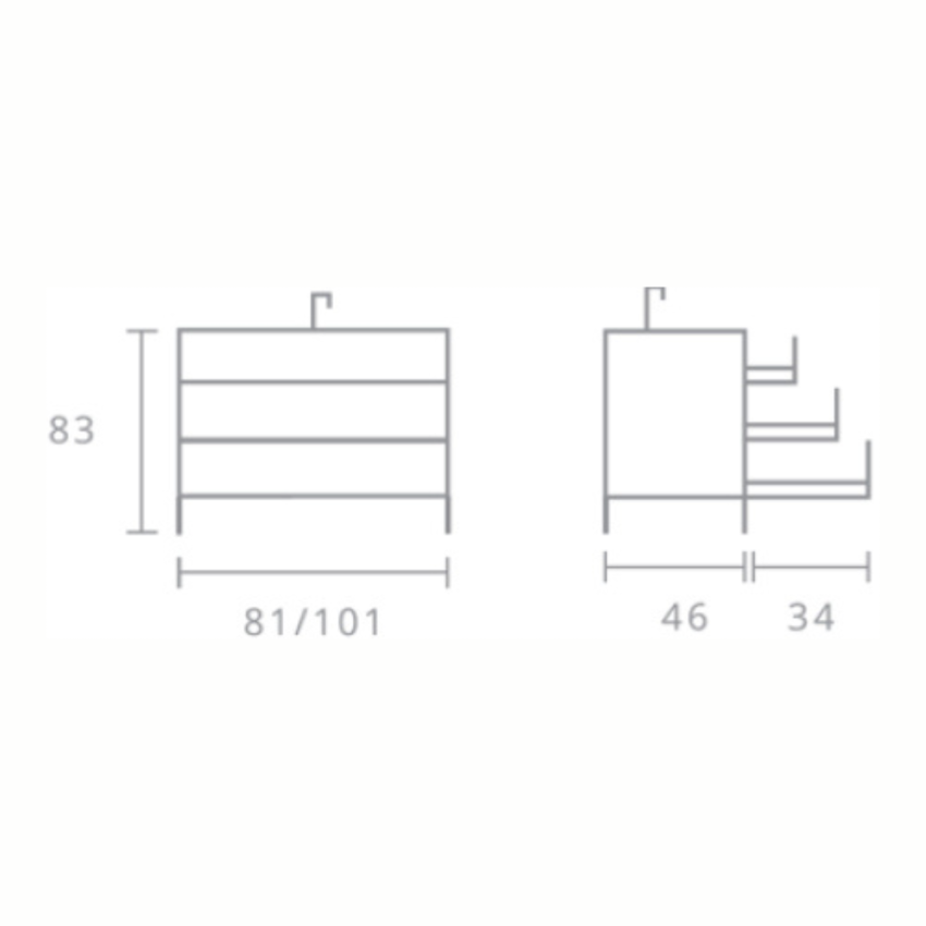 Móvel com lavatório AVEIRO 100 Tobacco (Móvel+ Lavatório + Espelho + Foco)
