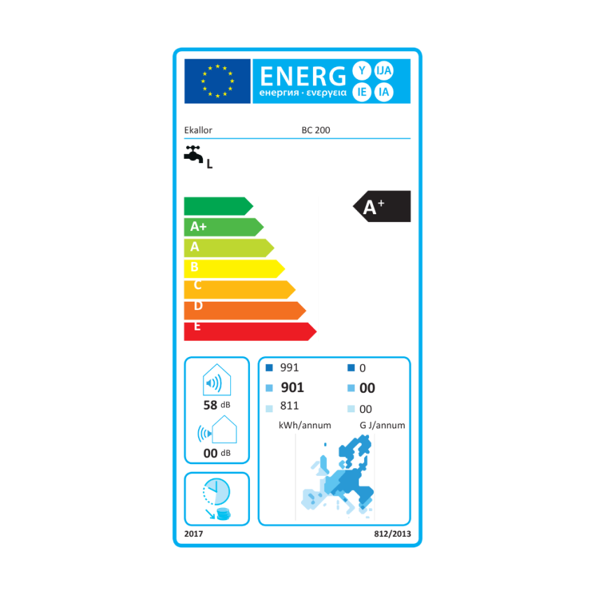 Heat Pump EKALLOR stainless steel 2205 BC 200L (with coil)