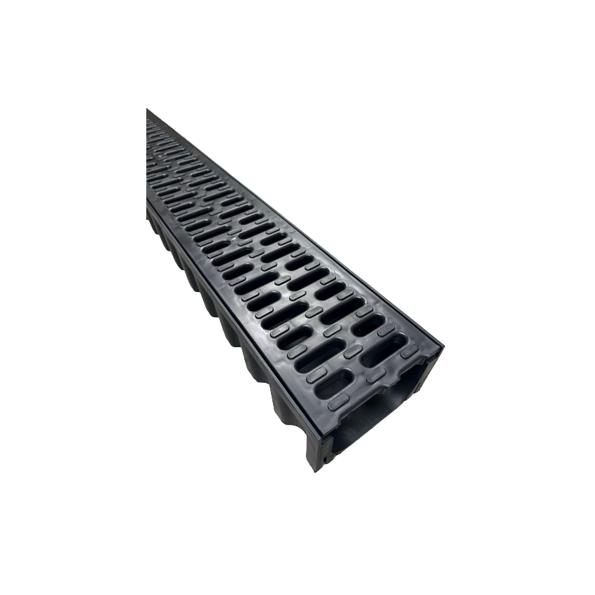 Channel with grid PP Black 130x1000x80mm A-15