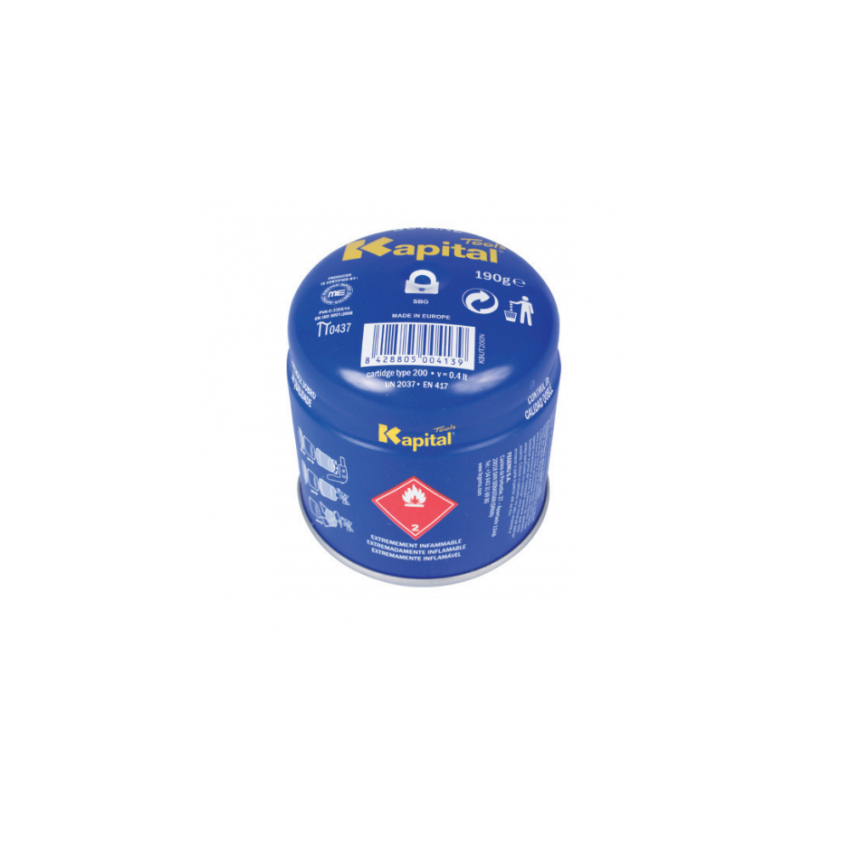 Butane Gas Cartridge 190g (with safety valve)