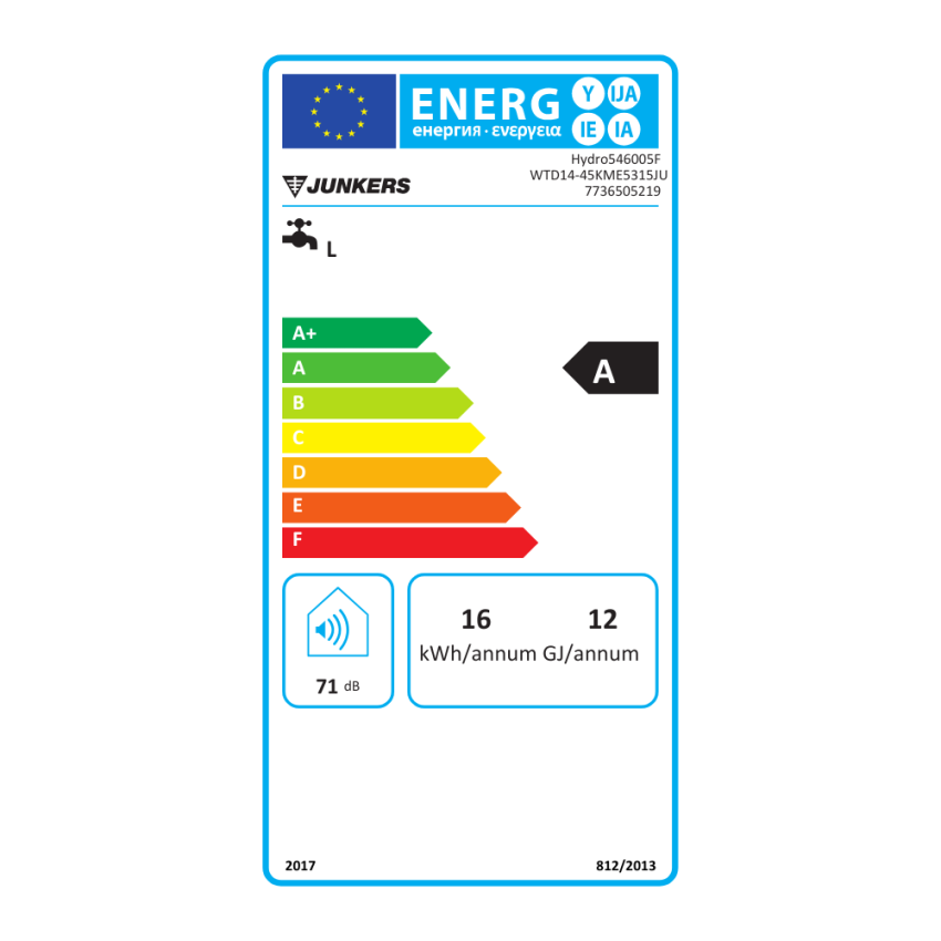 Esquentador Termostático JUNKERS Hydro 4600F 14L B/P WTD (ventilado)