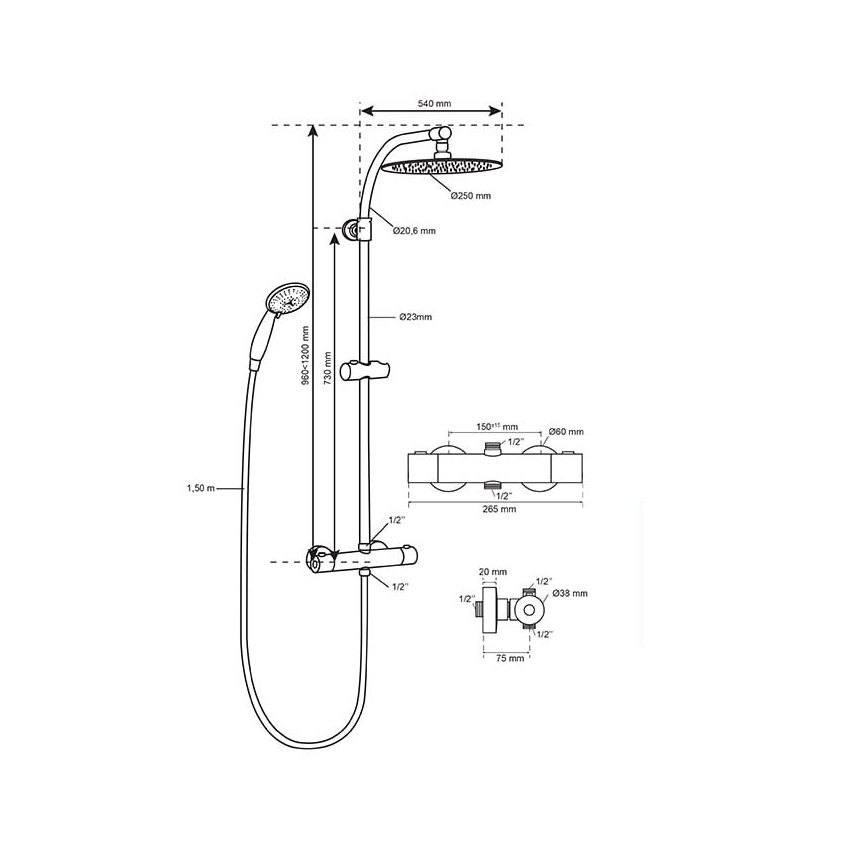 Shower System WIRQUIN MILANO COMFORT THERMOST.