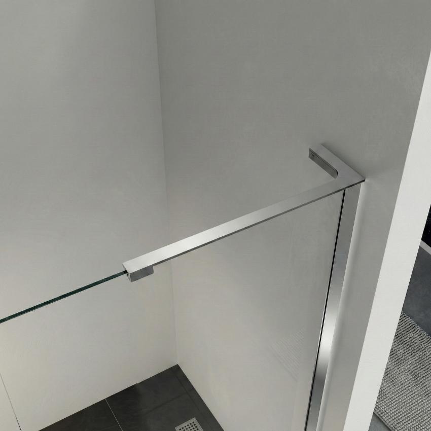 Painel de Duche EQ+ Milão Fixo Cromado com suporte em L + Toalheiro