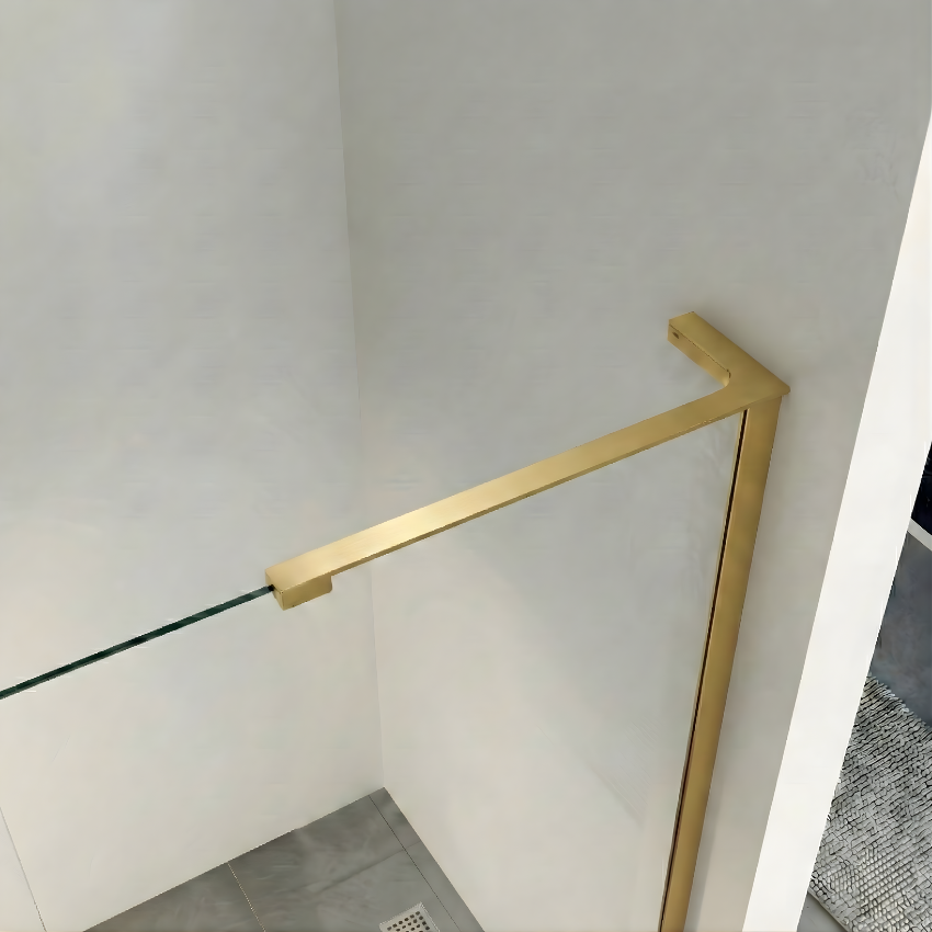 Painel de Duche EQ+ Milão Fixo Ouro Mate com suporte em L + Toalheiro