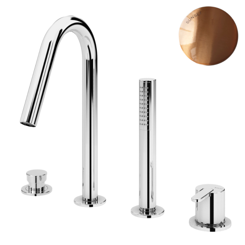 Monocomando de 4 furos para banheira, montagem à bancada BRUMA LEAF - 167 990 1SS