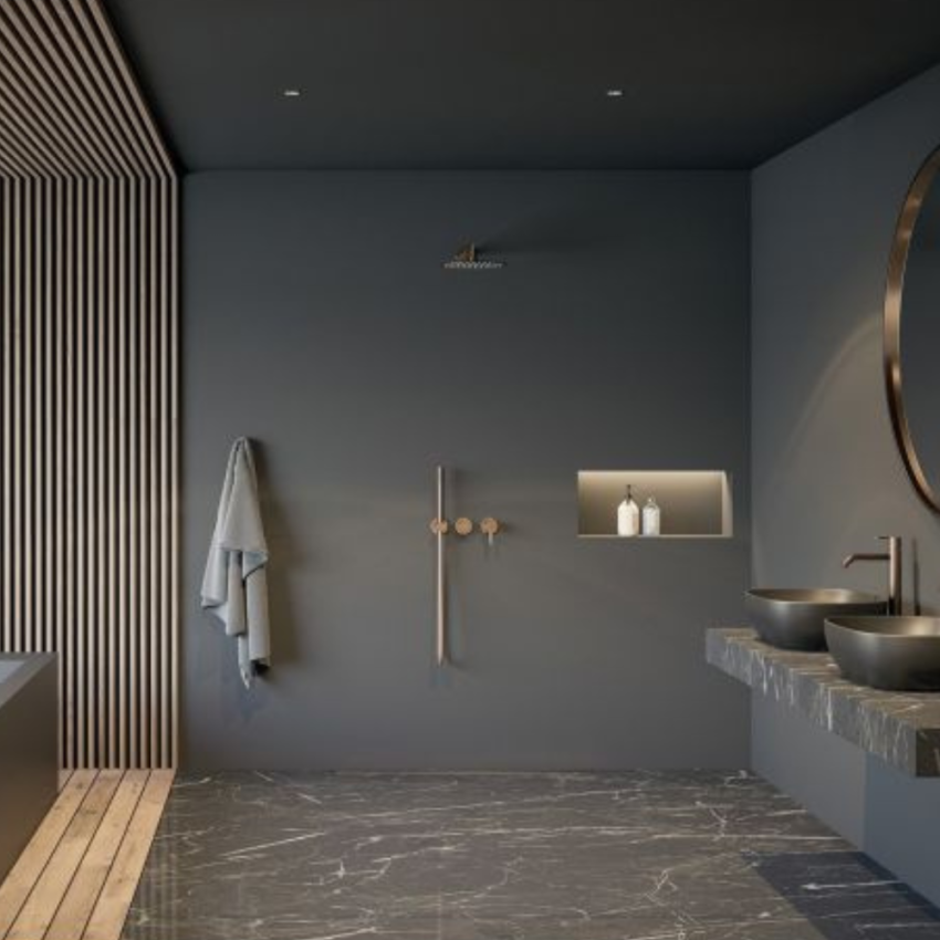 Monocomando de 4 furos para banheira, montagem à bancada BRUMA LEAF - 167 990 1SS