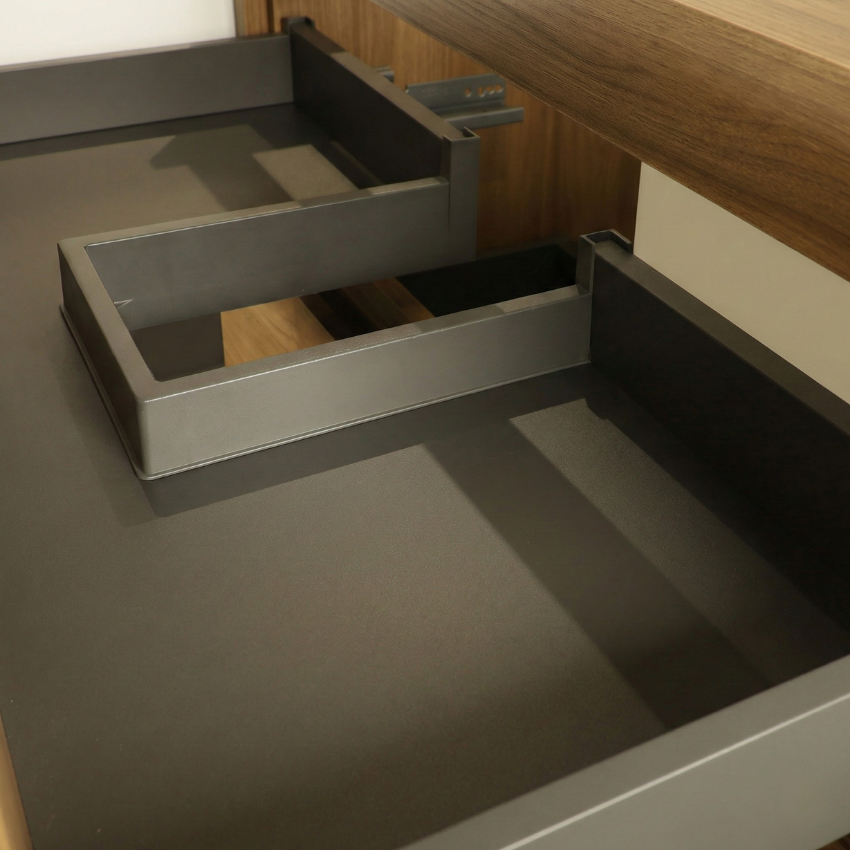 Móvel de Casa de Banho Suspenso Clove Nogal Slow – 2 Gavetas com Lavatório Cerâmico