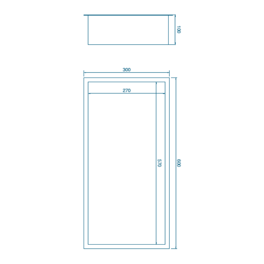 Nicho de Parede 30x60 Gun Metal