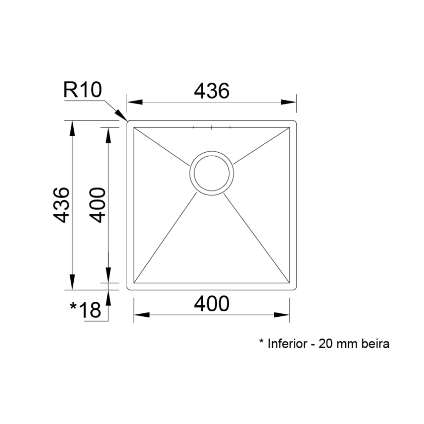 Lava-louça RODI Box Line 40 Escovado IT