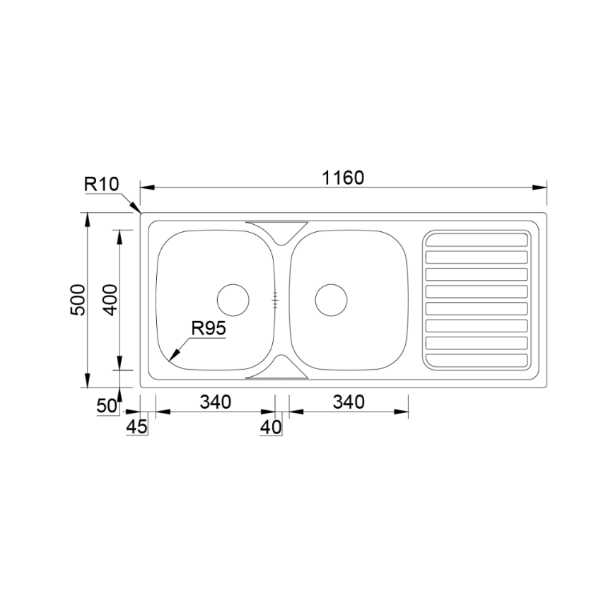 Lave-vaisselle RODI OKIO LINE 116 FLAT (polie)-1160x500