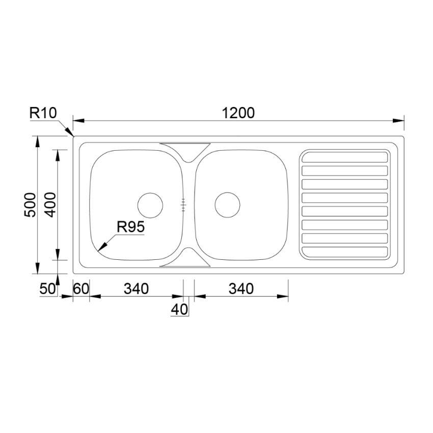 Dishwasher RODI OKIO LINE 120 FLAT (polished)-1200x500