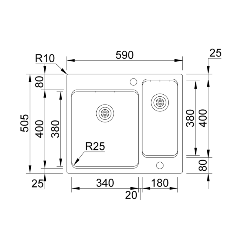 Lava-louça RODI Una Reverse 60 Polido IT 