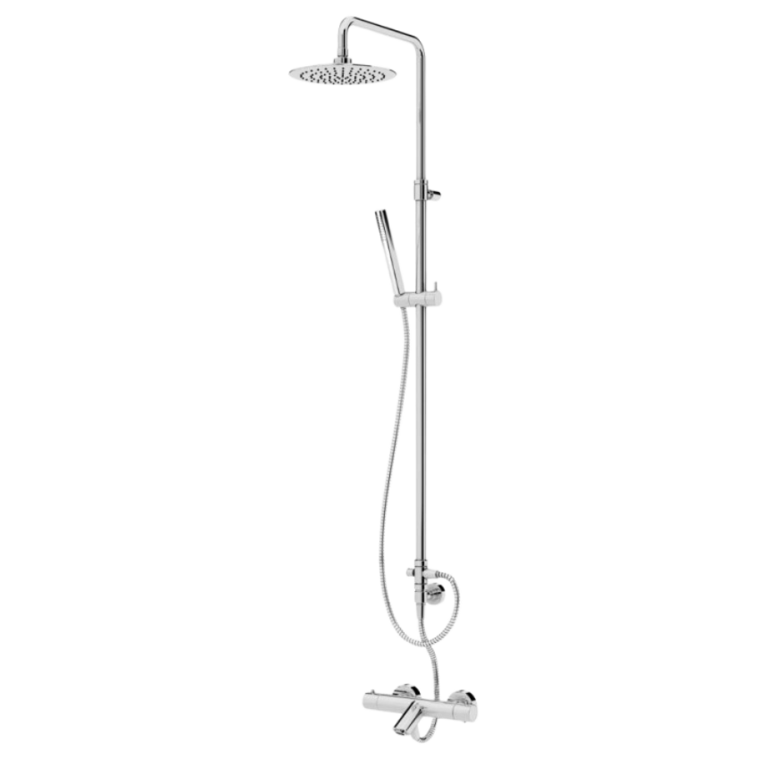 Sistema termostático de banheira com braço ajustável, chuveiro de Ø230mm em ABS e rampa de duche Bruma Elo - 138 476 1CR