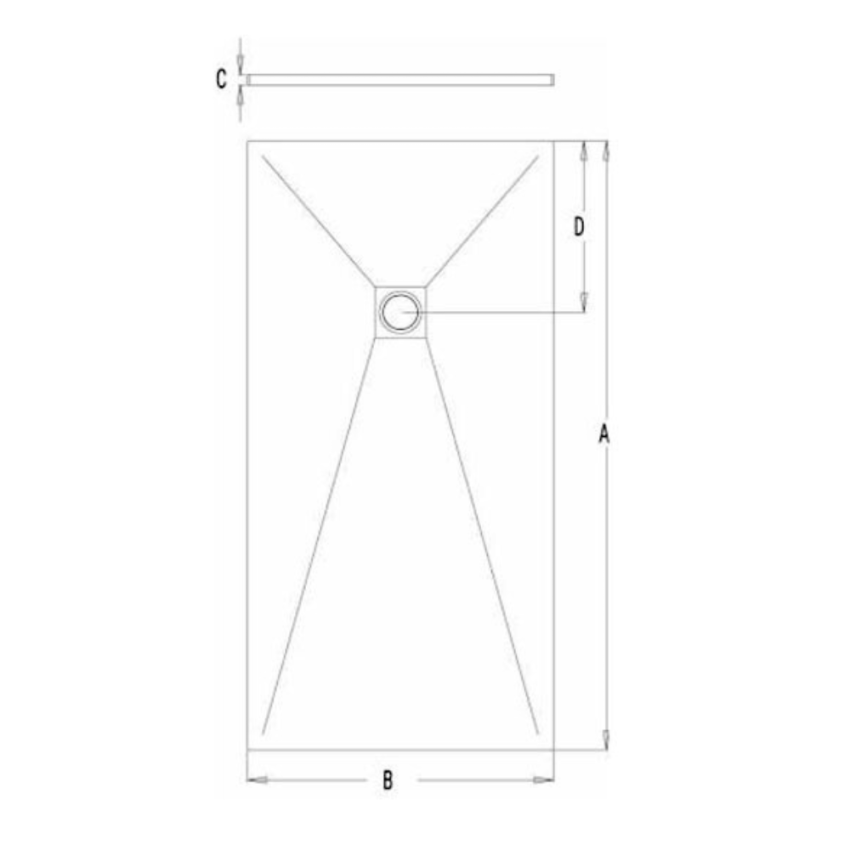 Stone Resin Shower Base 100x70 white