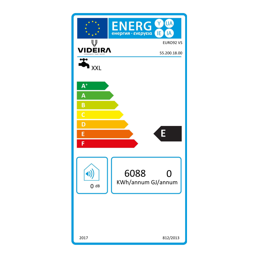 Electric Water Heater VIDEIRA Euro92 stainless steel 2205 200L V.S.