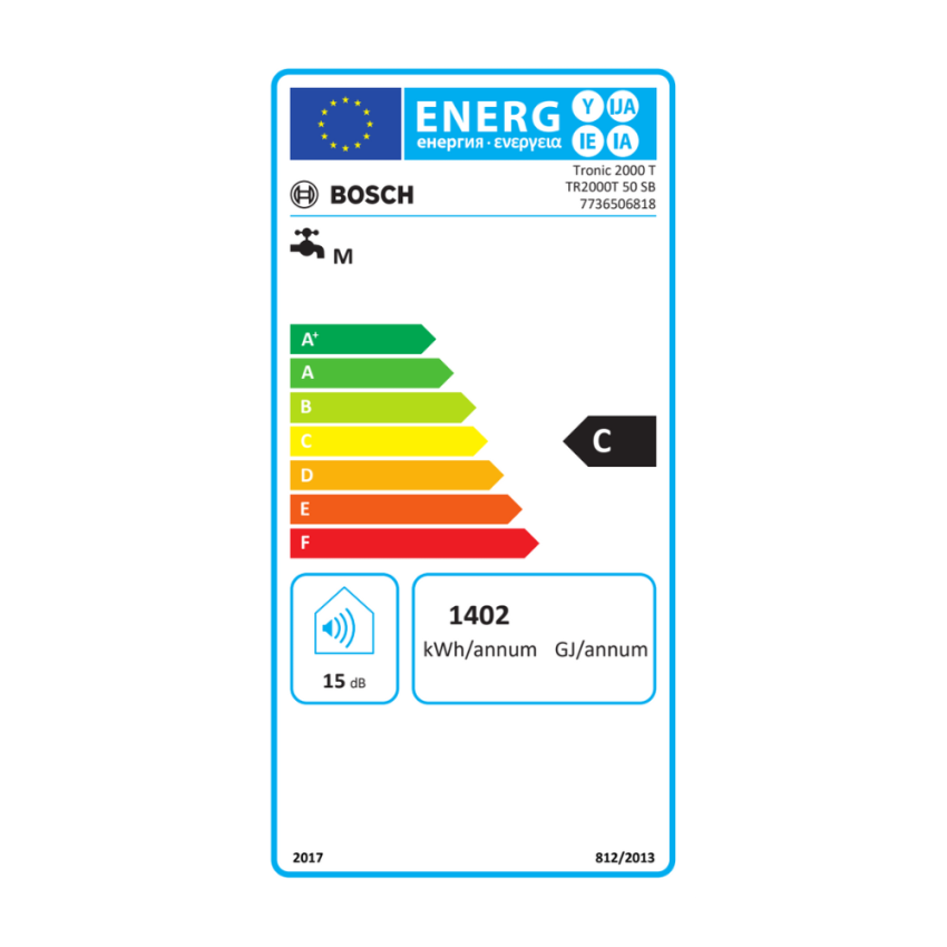 Termoacumulador 50L BOSCH Tronic 2000T Slim